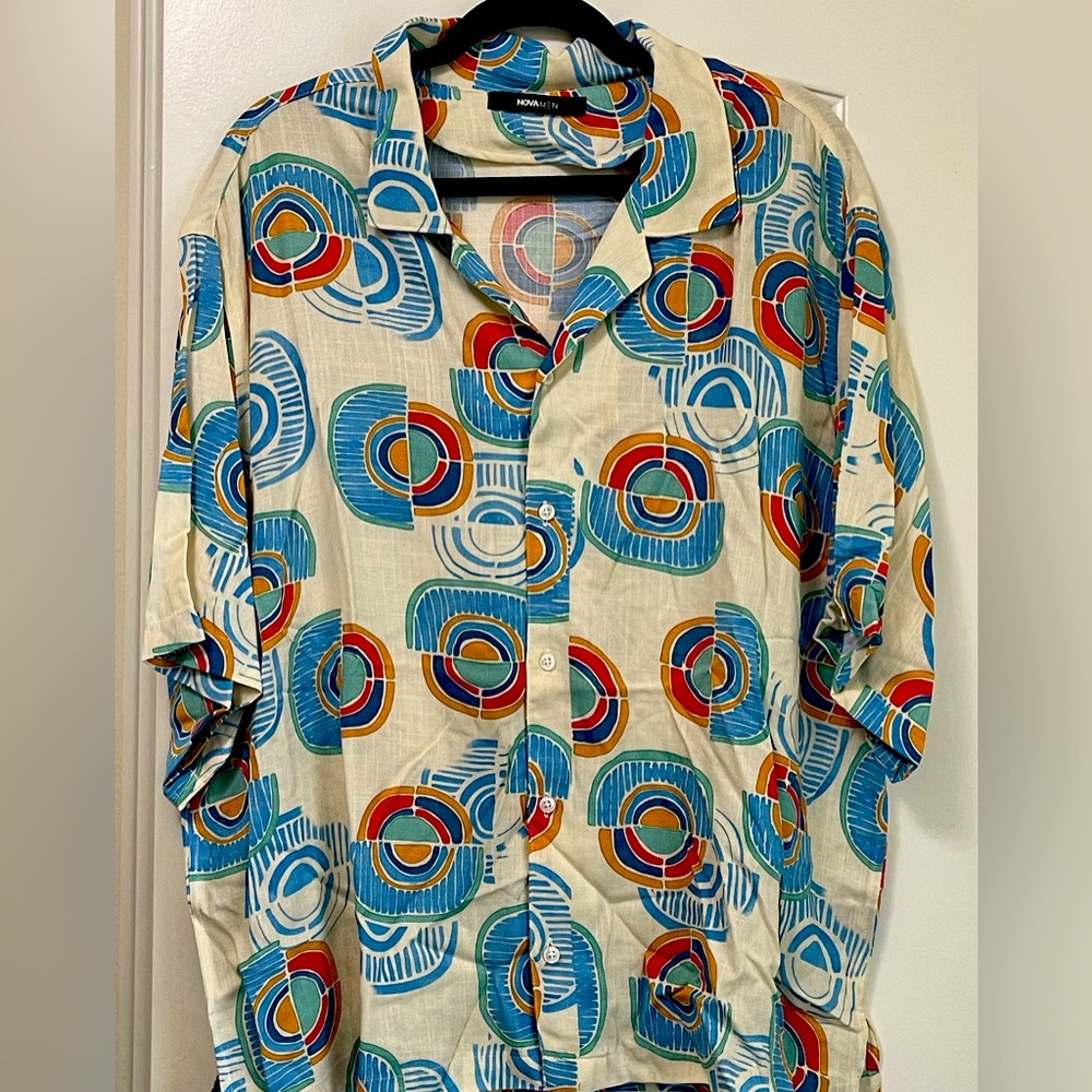 Men’s casual button up fashion nova shirt XL
